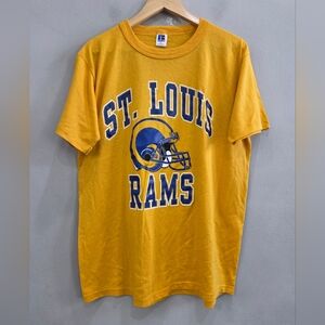 Vintage St. Louis LA Rams Shirt Single Stitch USA Russell Athletic Men's Large